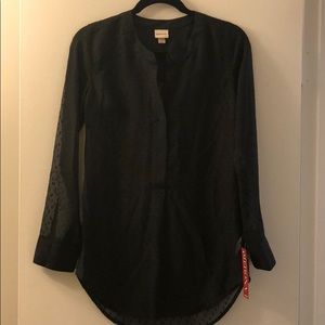 NWT Merona Sheer Dot Blouse Size XS